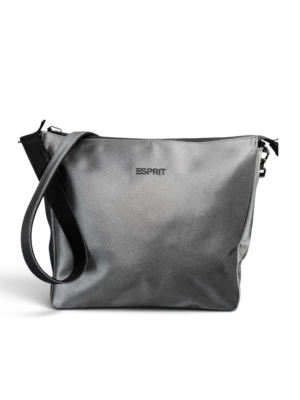 Espirit Vintage 90s Silver Reversible Shoulder Bag Convertible Hobo Slouchy